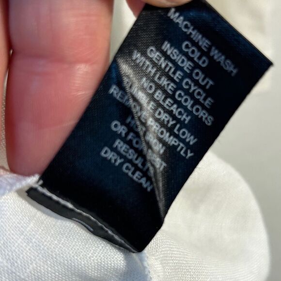 STELLA CARAKASI WOMANS BLOUSE small linen WHITE LAGONLOOK casual everyday tunic - Picture 4 of 11